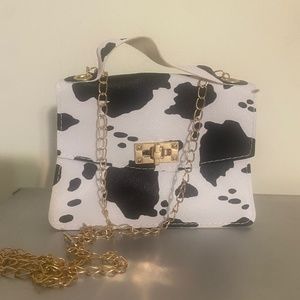 Cowprint mini purse